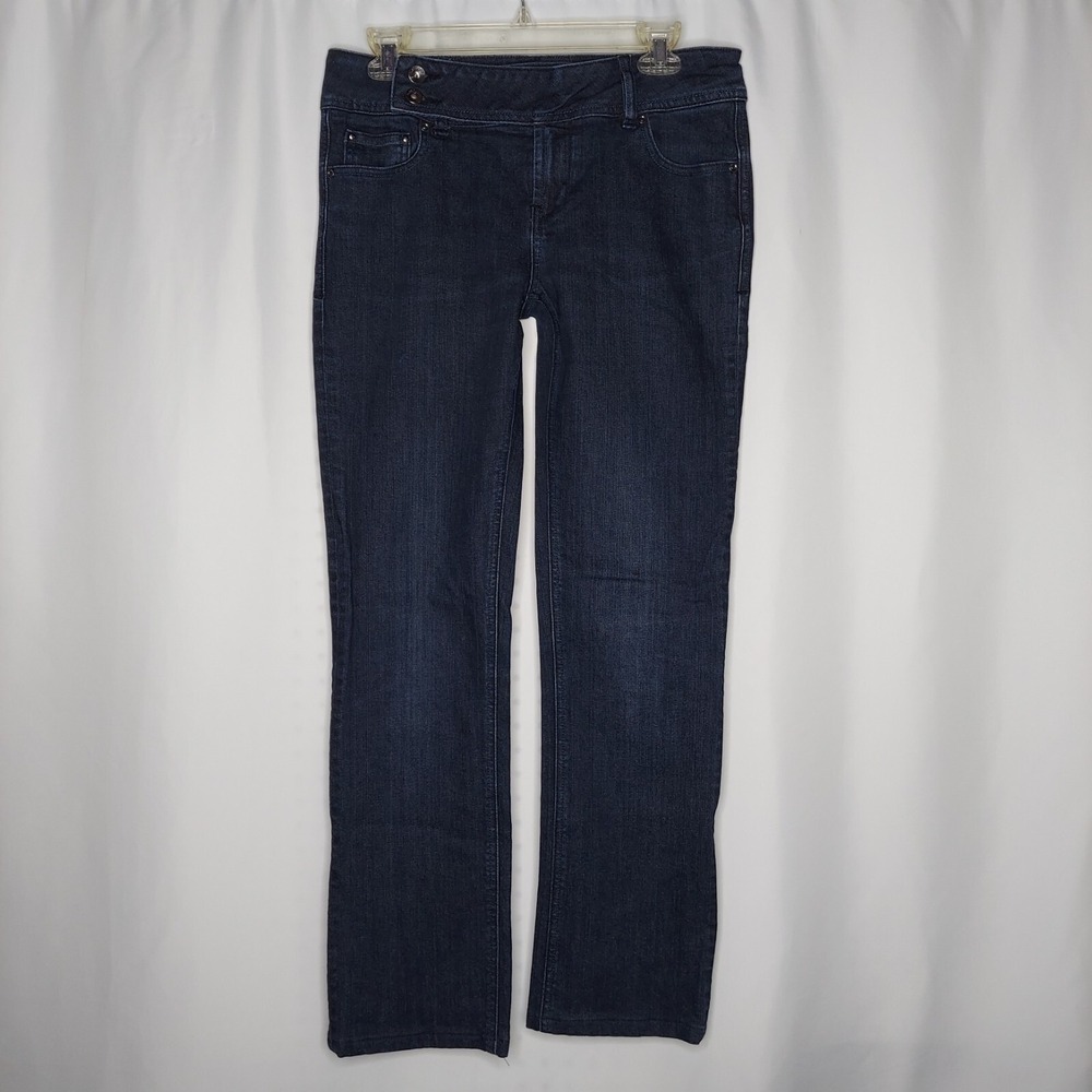 Gasoline Jeans Women 6 Straight Stretch Blue Pocket Double Side-Button Y2K 32X29